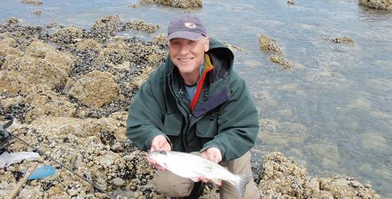 Catching sea trout in the sea